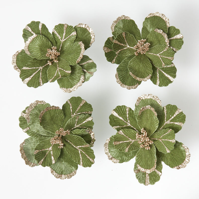 A delightful Clip on Green Flower Ornament to adorn your holiday decorations.
