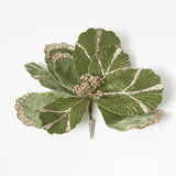 Enhance your festive ambiance with the charming Clip on Green Flower Ornament.
