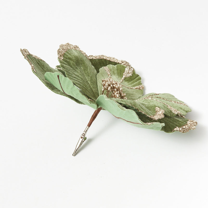 Decorate with ease using the enchanting Clip on Green Flower Ornament.