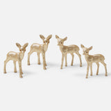Add a touch of woodland enchantment to your decor with the Gold Glitter Bambi Set of 4, a shimmering quartet that captures the magic of the forest.