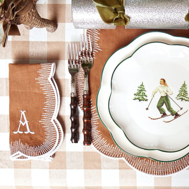 Graceful Alathea Caramel Linen Placemats & Napkins for stylish dining.