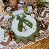 Angelina Forest Green & Brown Placemats (Set of 4) – bring nature's serenity to your table.