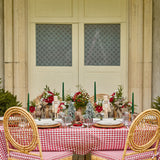 Upgrade your Christmas decor with the Red Rim Wine Glass Set - the epitome of holiday style and stylish design.