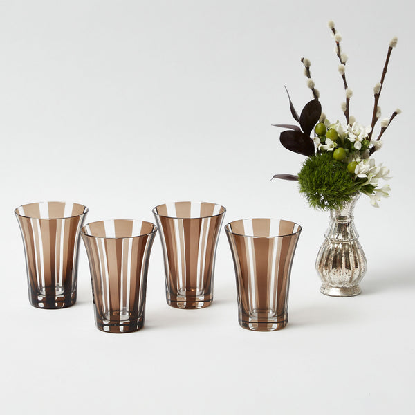 Elevate your dining experience with the sophisticated Chocolate Positano Glasses.