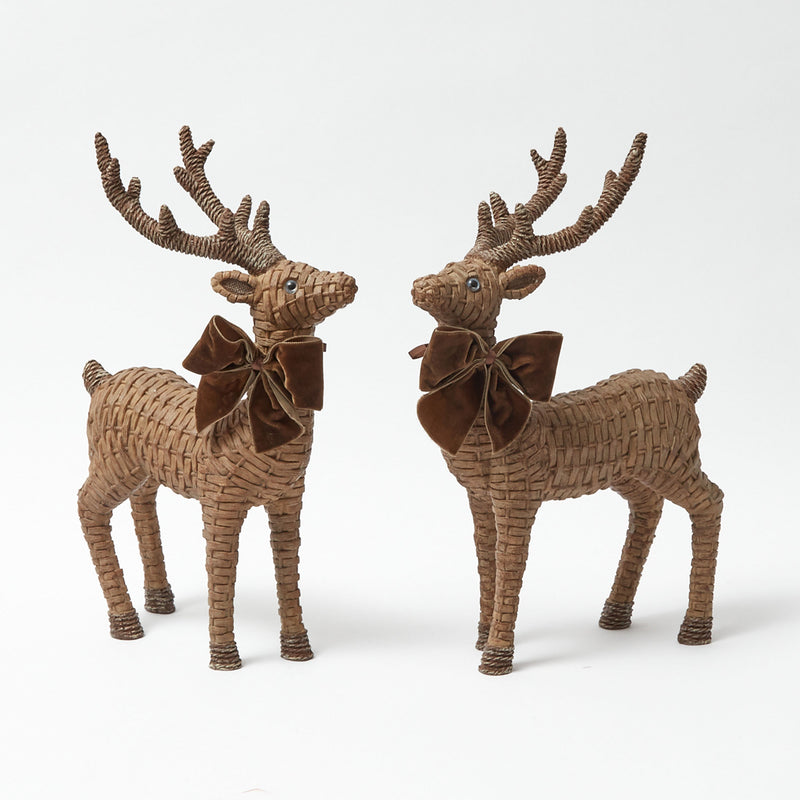 Enhance your winter decor with these majestic Large Rattan Reindeer.