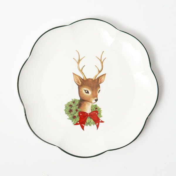 Dine with whimsical elegance using the Bambi Scalloped Dinner Plate, a charming addition that brings the magic of the forest to your table.