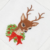 Create a rustic and elegant atmosphere with Bambi Deer White Linen Cocktail Napkin.