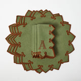 Angelina Forest Green & Brown Placemats (Set of 4) – perfect for a warm and inviting dining ambiance.