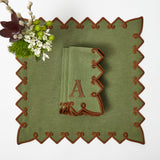 Angelina Forest Green & Brown Napkins (Set of 4) – add earthy elegance to your dining table.