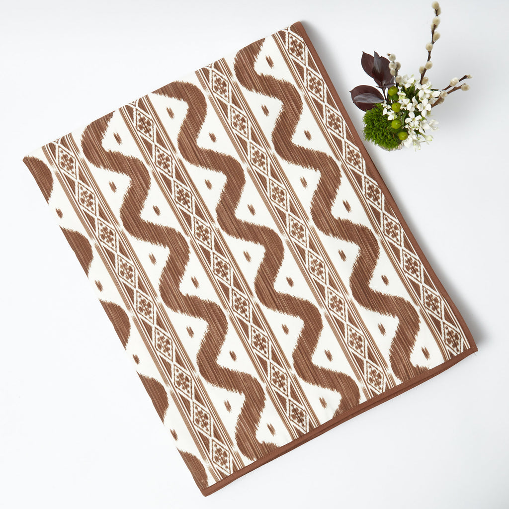 Chocolate Brown Ikat Tablecloth– Mrs. Alice