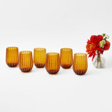 Upgrade your drinkware collection with the Amber Speckle Water Glasses (Set of 6) now available in a set of 11.