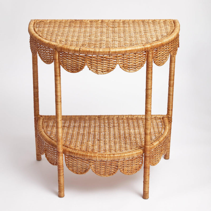Elevate your living space with the Annabelle Rattan Side Table, a charming piece that adds a touch of timeless rustic elegance to your home.