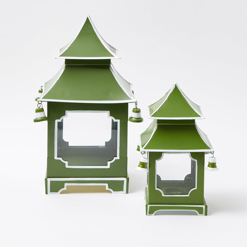 Add a touch of modern style and vibrancy to your decor with the Apple Green Pagoda Lantern.