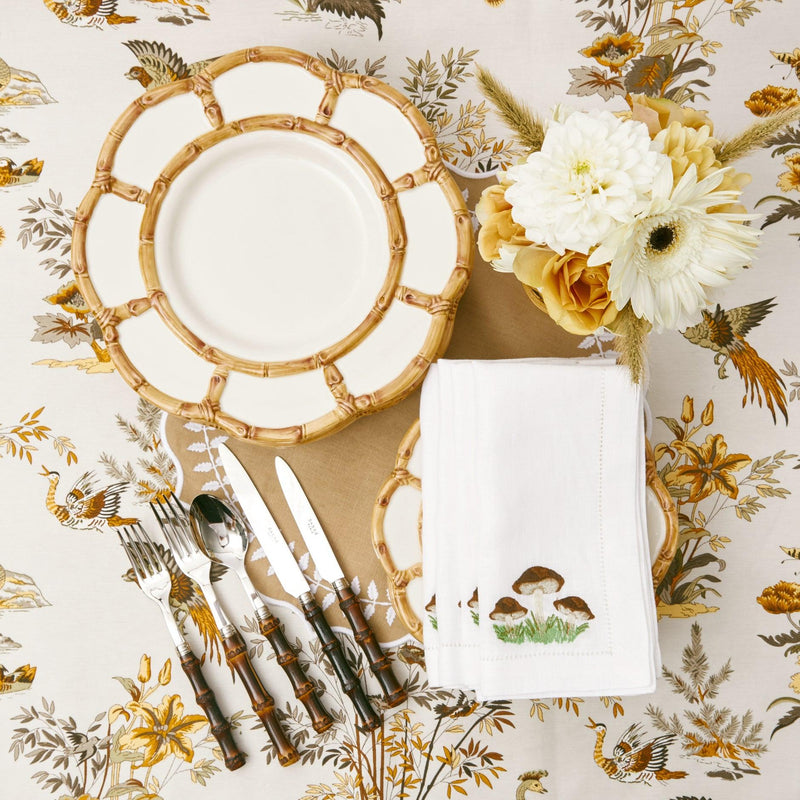Rustic sophistication: Autumn Fields Tablecloth choice.