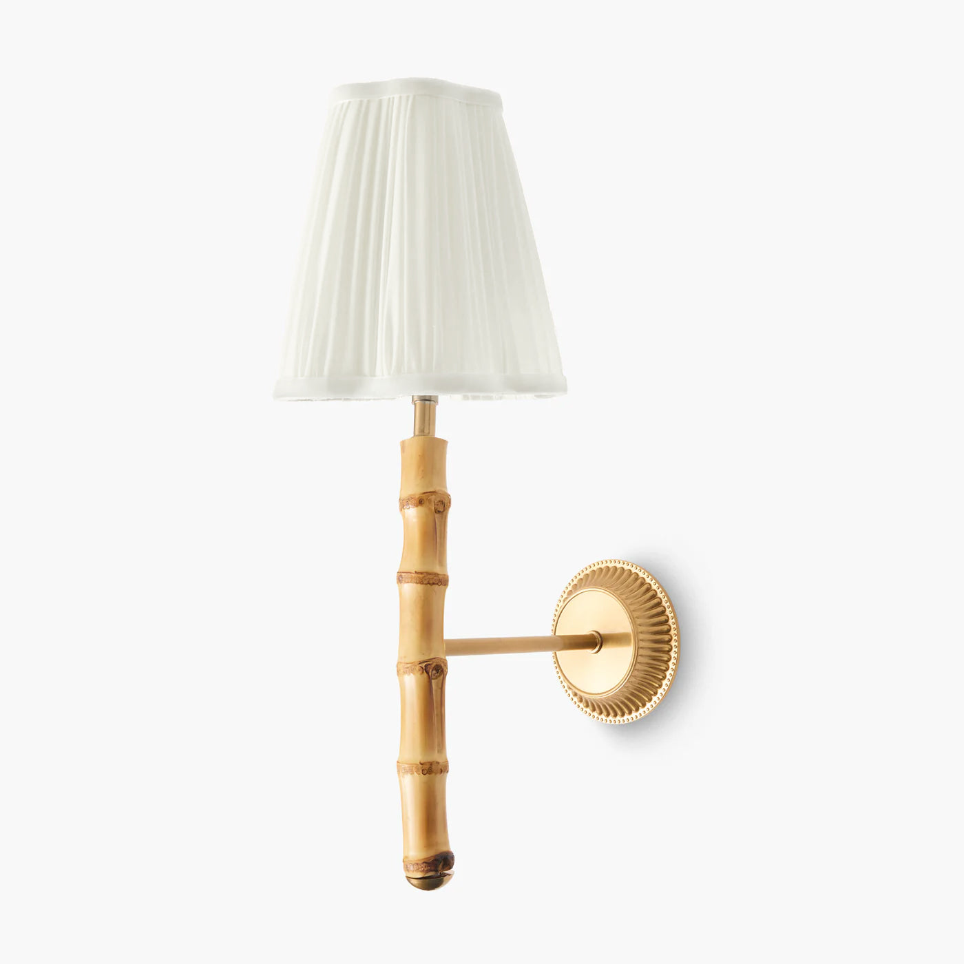 Mrs. Alice Bamboo Rechargeable Wall Light with Cream Shade (14cm)