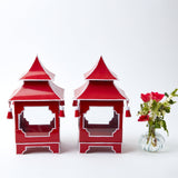 Make your gatherings come alive with the charming charm of our Berry Red Pagoda Lantern.