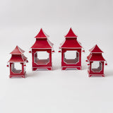 Add a touch of timeless style to your living space with the Berry Red Pagoda Lantern.