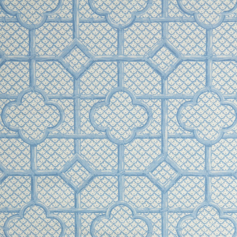 Blue Bamboo Trellis Fabric - Mrs. Alice