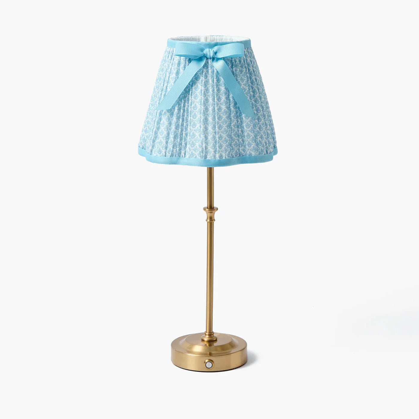 Edie Rechargeable Lamp with Soft Blue Lotus Bow Shade (18cm)
