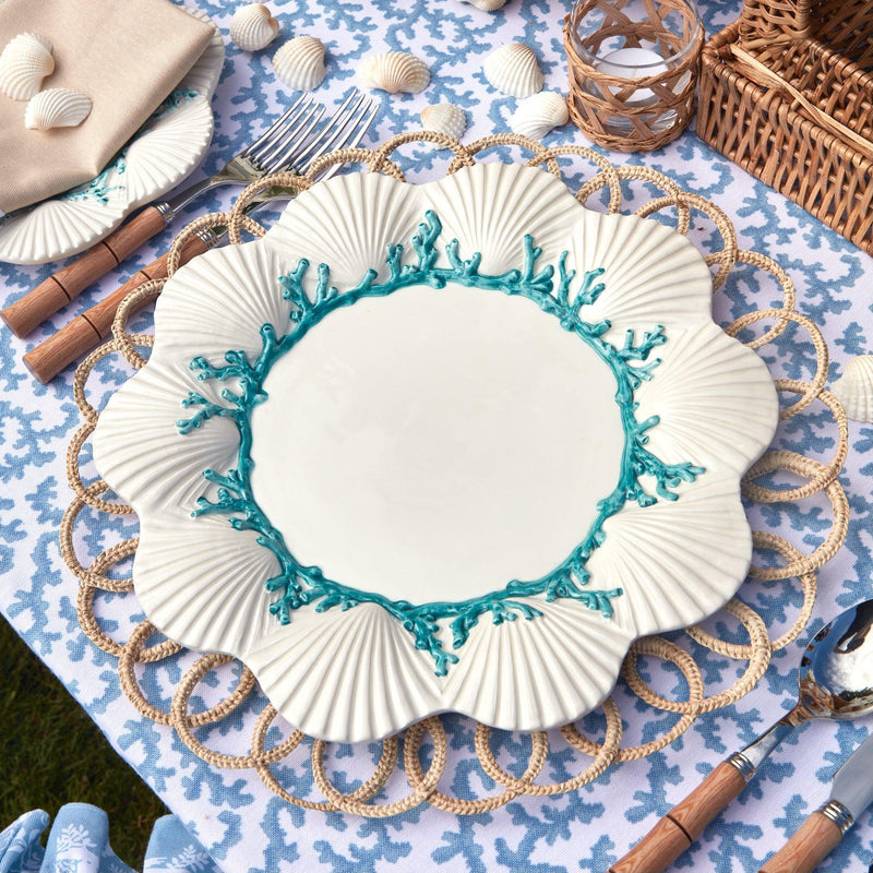 Blue Coral Dinner Plate - Mrs. Alice