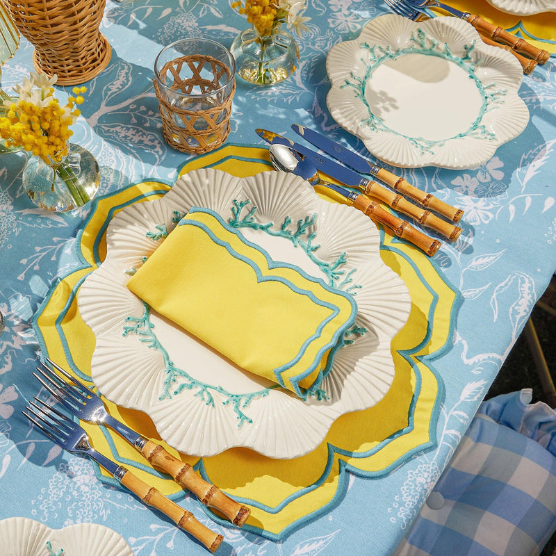 Blue Coral Dinner Plates (Set of 4) - Mrs. Alice