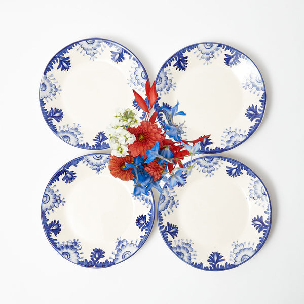 Set of 4 starter plates featuring the classic Blue Deauville design.