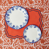 Blue Deauville dinner plates, a set of 4 featuring an elaborate pattern.