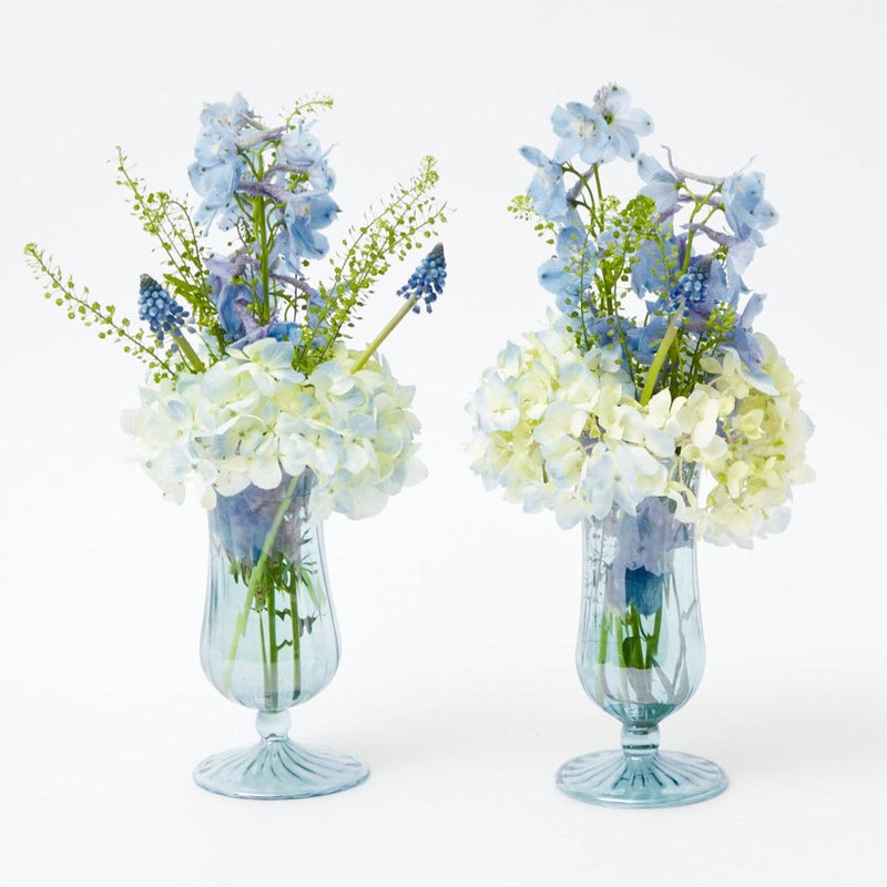 Blue Fluted Vases (Pair) - Mrs. Alice
