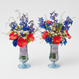 Blue Fluted Vases (Pair) - Mrs. Alice