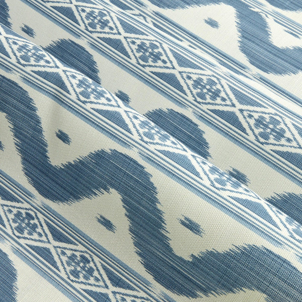 Blue Ikat Stripe Fabric - Mrs. Alice