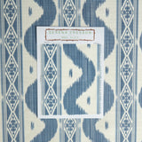Blue Ikat Stripe Fabric - Mrs. Alice