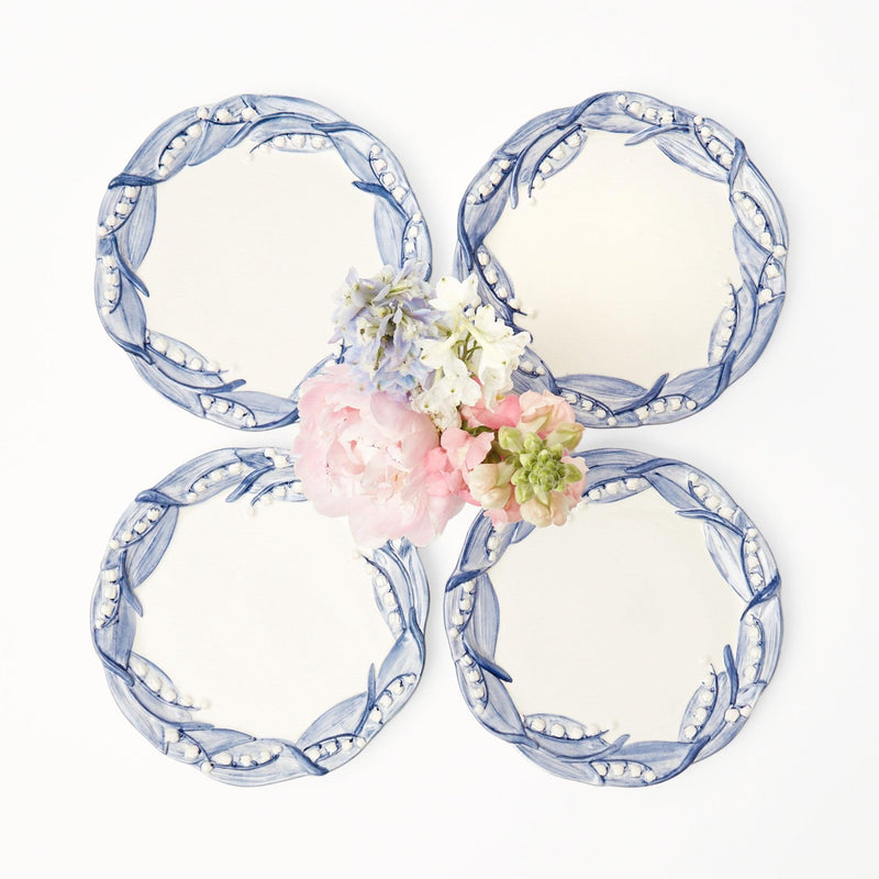 Blue Lily of the Valley Starter Plates (Set of 4) - Mrs. Alice