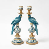 Upgrade your decor with our Blue Parrot Candle Holder (Pair) - a tribute to the tropical and vibrant lifestyle.