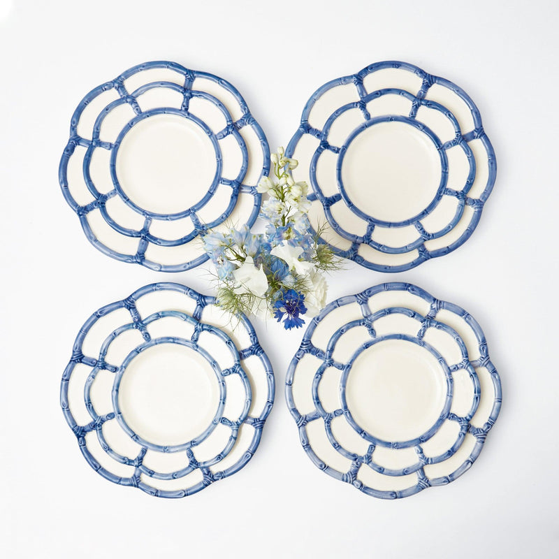 Blue Petal Bamboo Dinner & Starter Plates (Set of 8) - Mrs. Alice