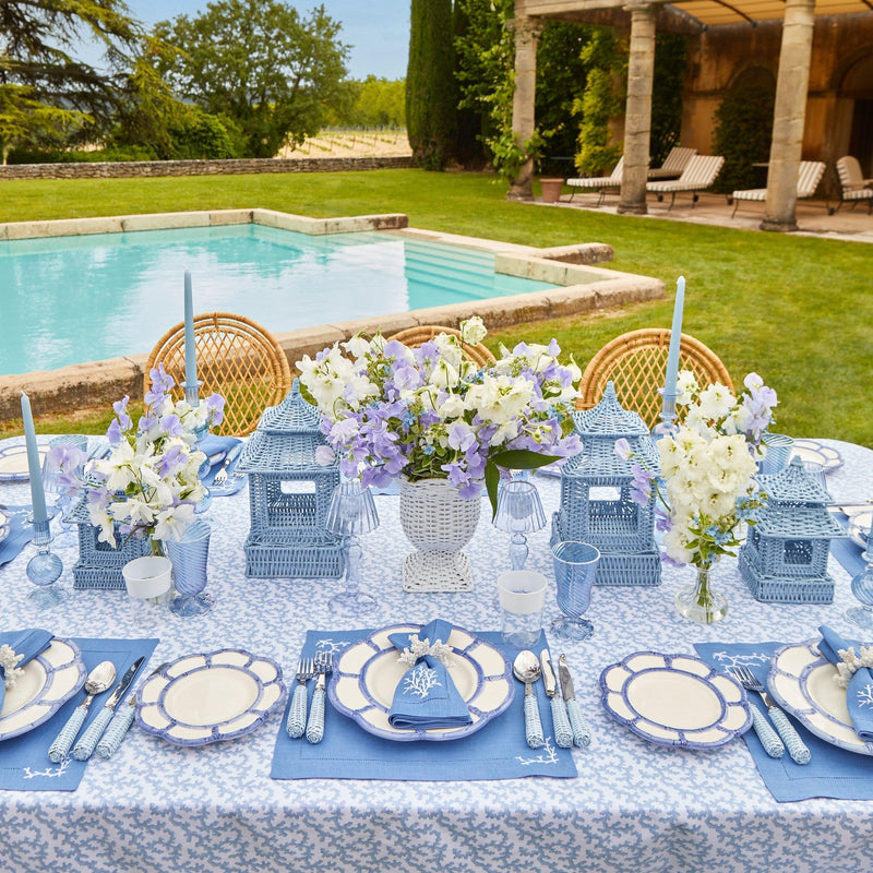 Blue Petal Bamboo Dinner & Starter Plates (Set of 8) - Mrs. Alice