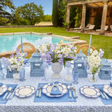 Soft blue hues: Blue Petal Bamboo Plate for table elegance.
