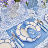Coastal-inspired dining: Blue Petal Bamboo Dinner Plate.
