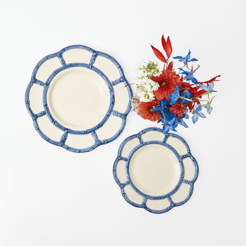 Elevate dining with the Blue Petal Bamboo Plate.