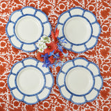 Delicate details on the Blue Petal Bamboo Plate.
