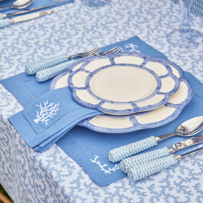 Blue Petal Bamboo Starter Plate (Set of 4) - Mrs. Alice
