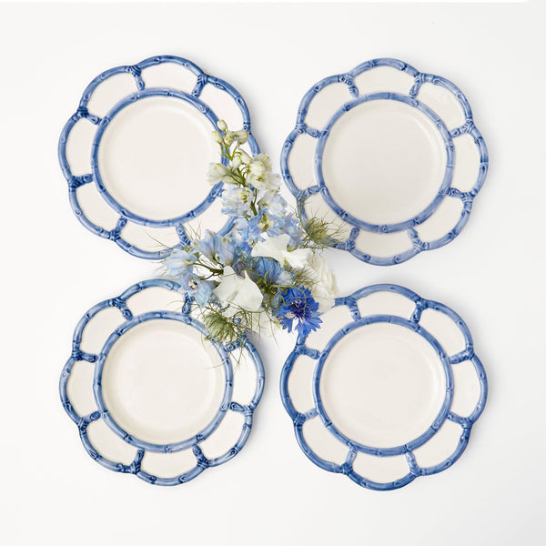 Blue Petal Bamboo Starter Plate (Set of 4) - Mrs. Alice