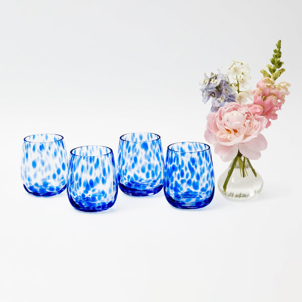 Blue Provence Water Glasses (Set of 4) - Mrs. Alice