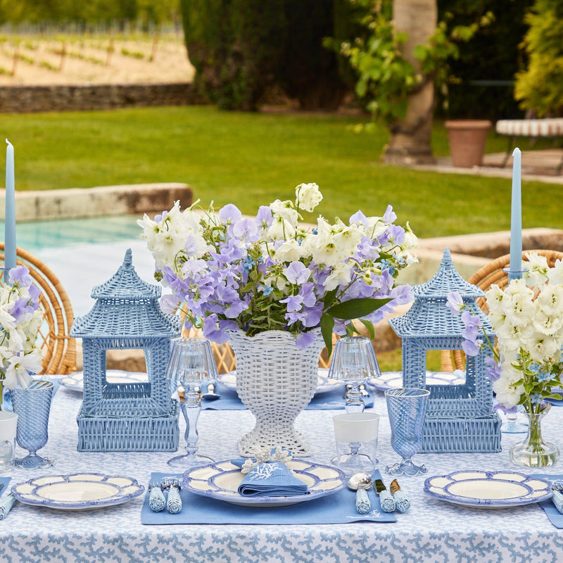 Blue Rattan Pagoda Lantern - Mrs. Alice