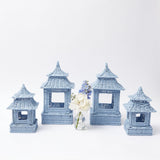 Blue Rattan Pagoda Lantern Set - Mrs. Alice
