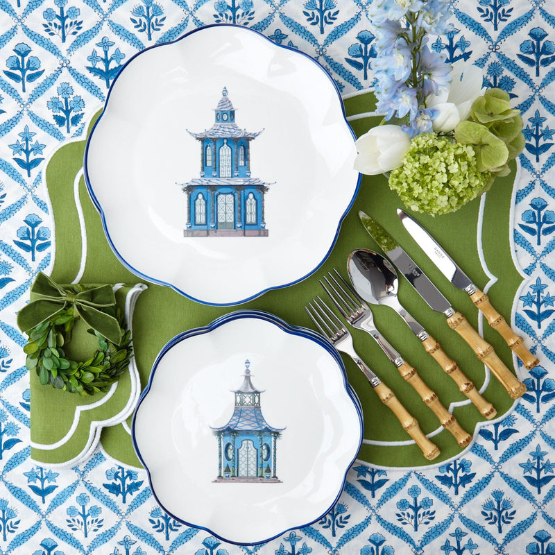 Blue Scalloped Pagoda Starter Plate - Mrs. Alice