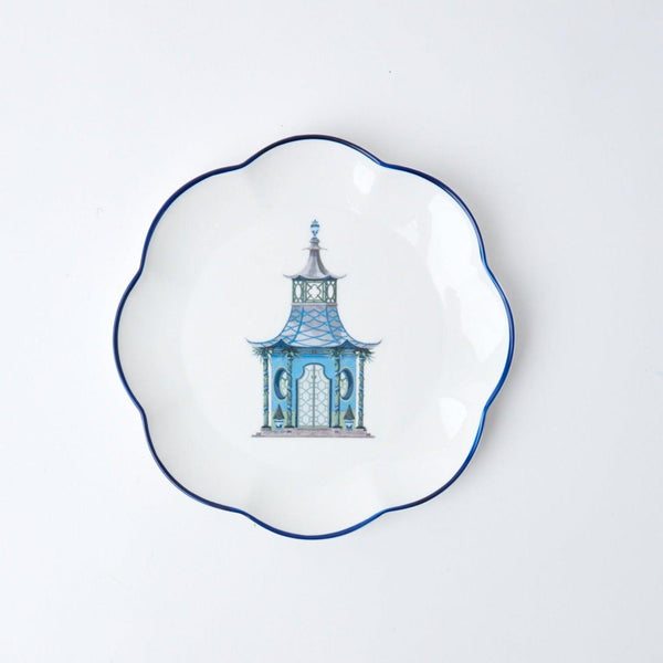 Blue Scalloped Pagoda Starter Plate - Mrs. Alice