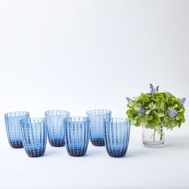 Blue Speckle Water Glasses (Set of 6) - Mrs. Alice