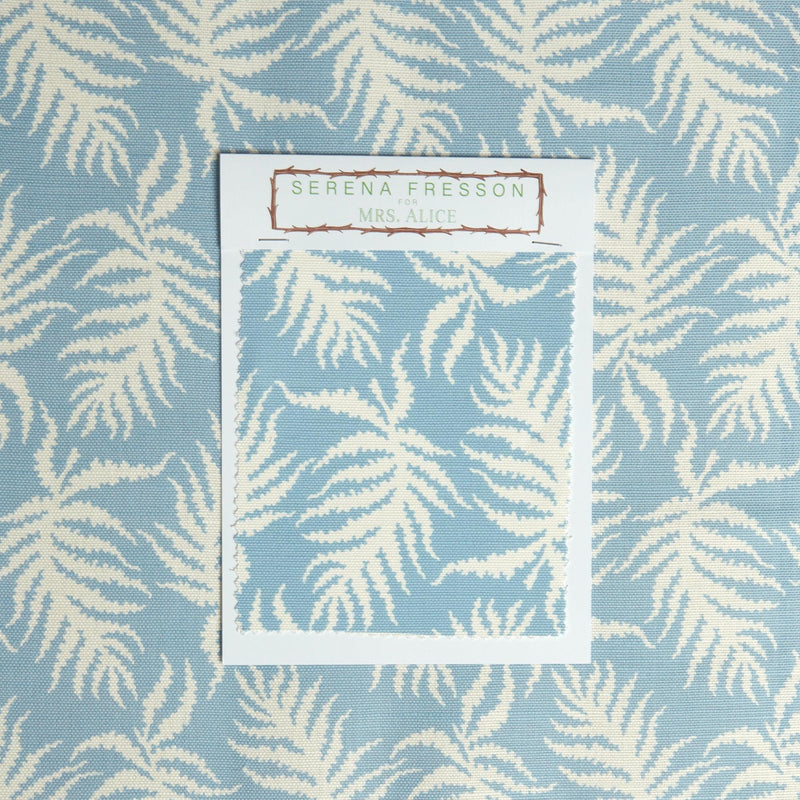 Blue Trailing Ferns Fabric - Mrs. Alice