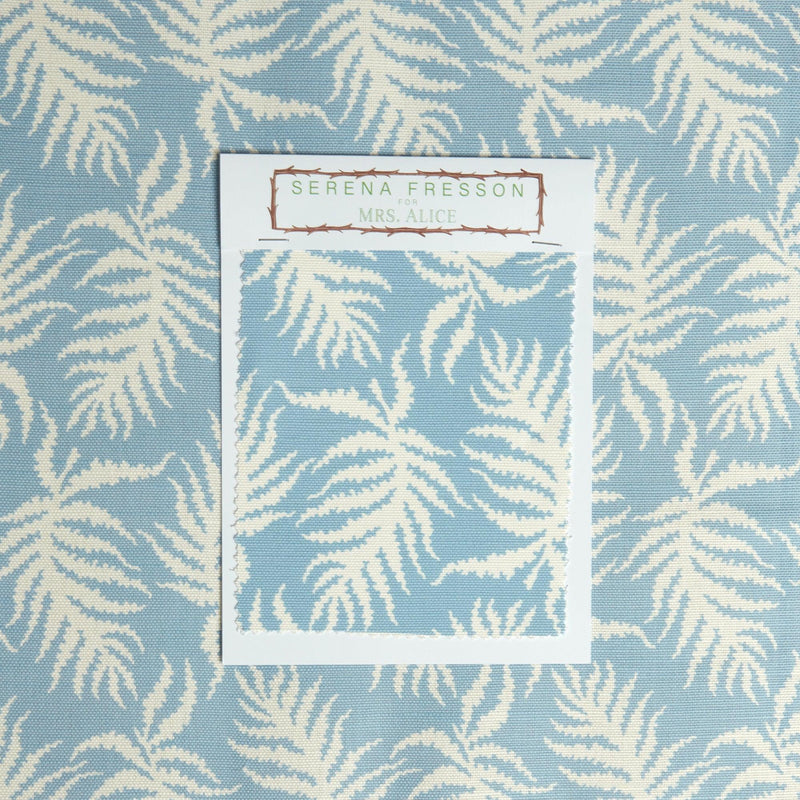 Blue Trailing Ferns Fabric - Mrs. Alice