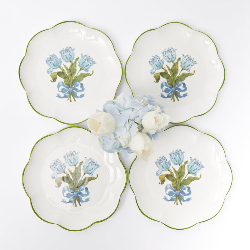 Blue Tulip Starter Plates (Set of 4) - Mrs. Alice